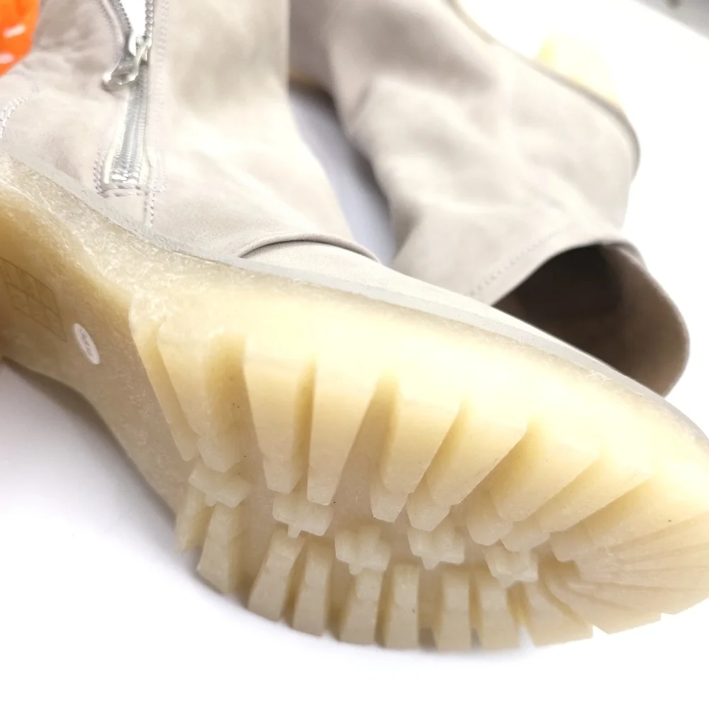 Free People Stylish Grey Beige Platform Boots Sz 38½ - Picture 3 of 16